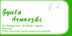 gyula arnoczki business card