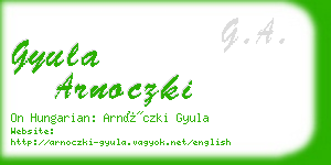 gyula arnoczki business card